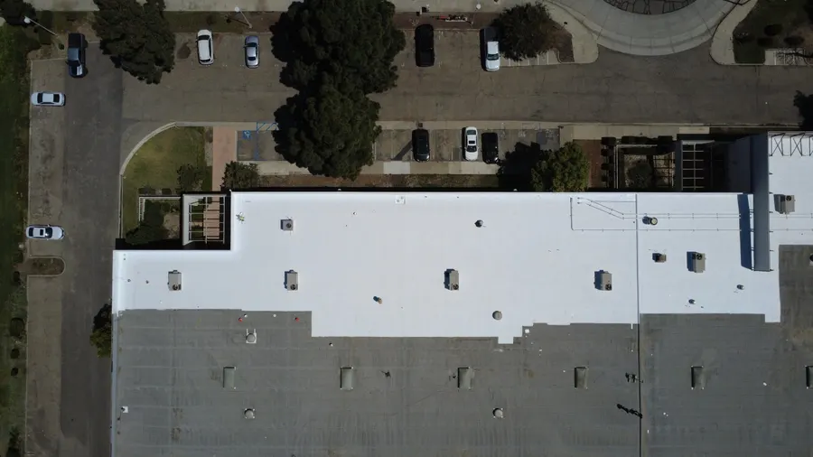 Finished work at a commercial flat roof in Oxnard