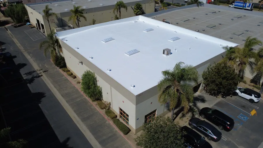Finished work at an industrial flat roof in Oxnard