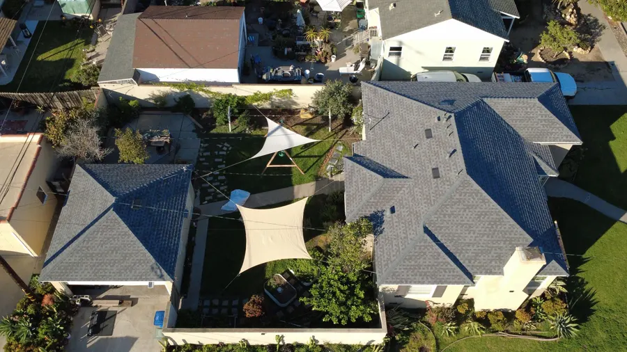 Finished work at a replaced roof in Ventura